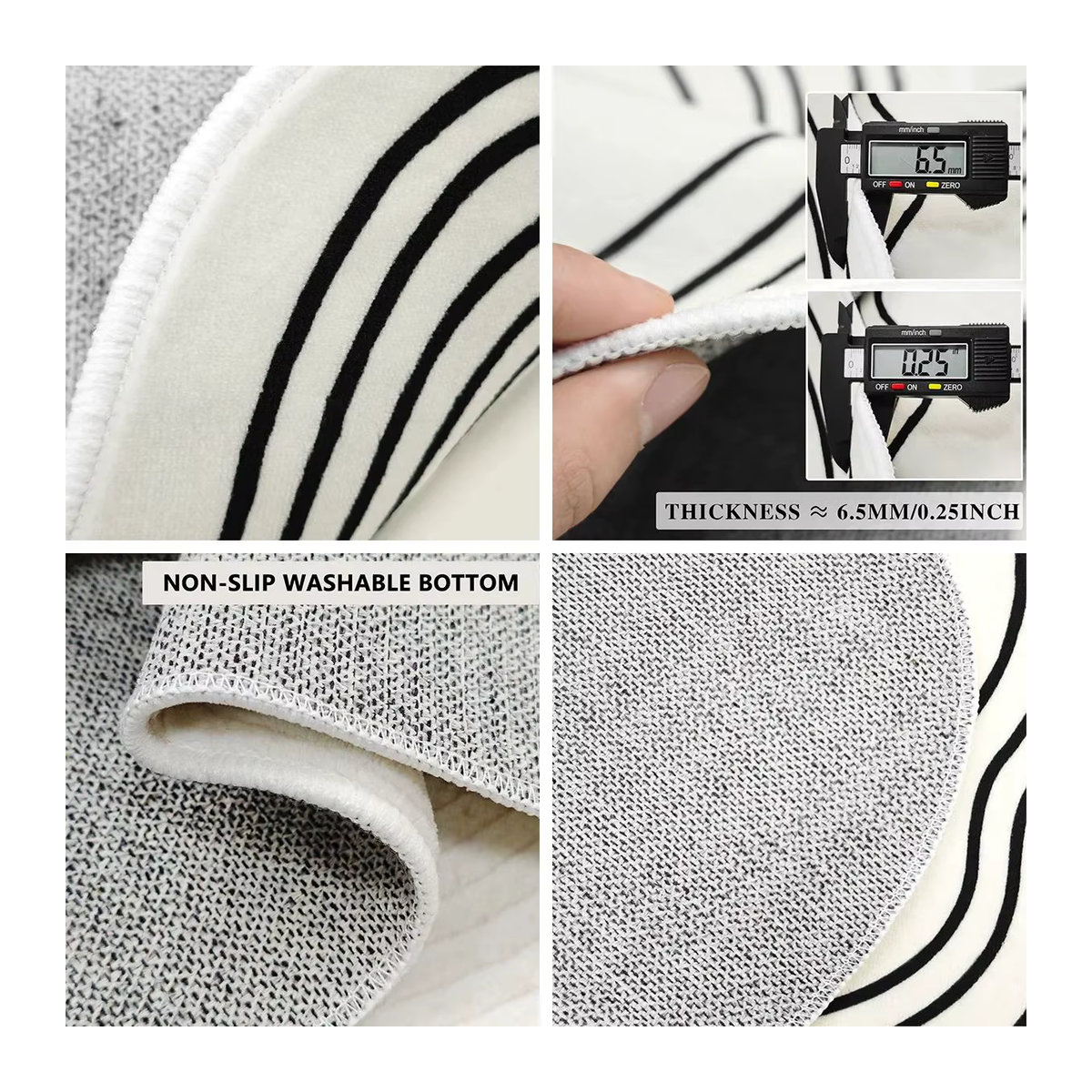 VIKAMA Outdoor-Teppich in Grau mit geometrischem Design im böhmischen Stil, rechteckig - Bild 2