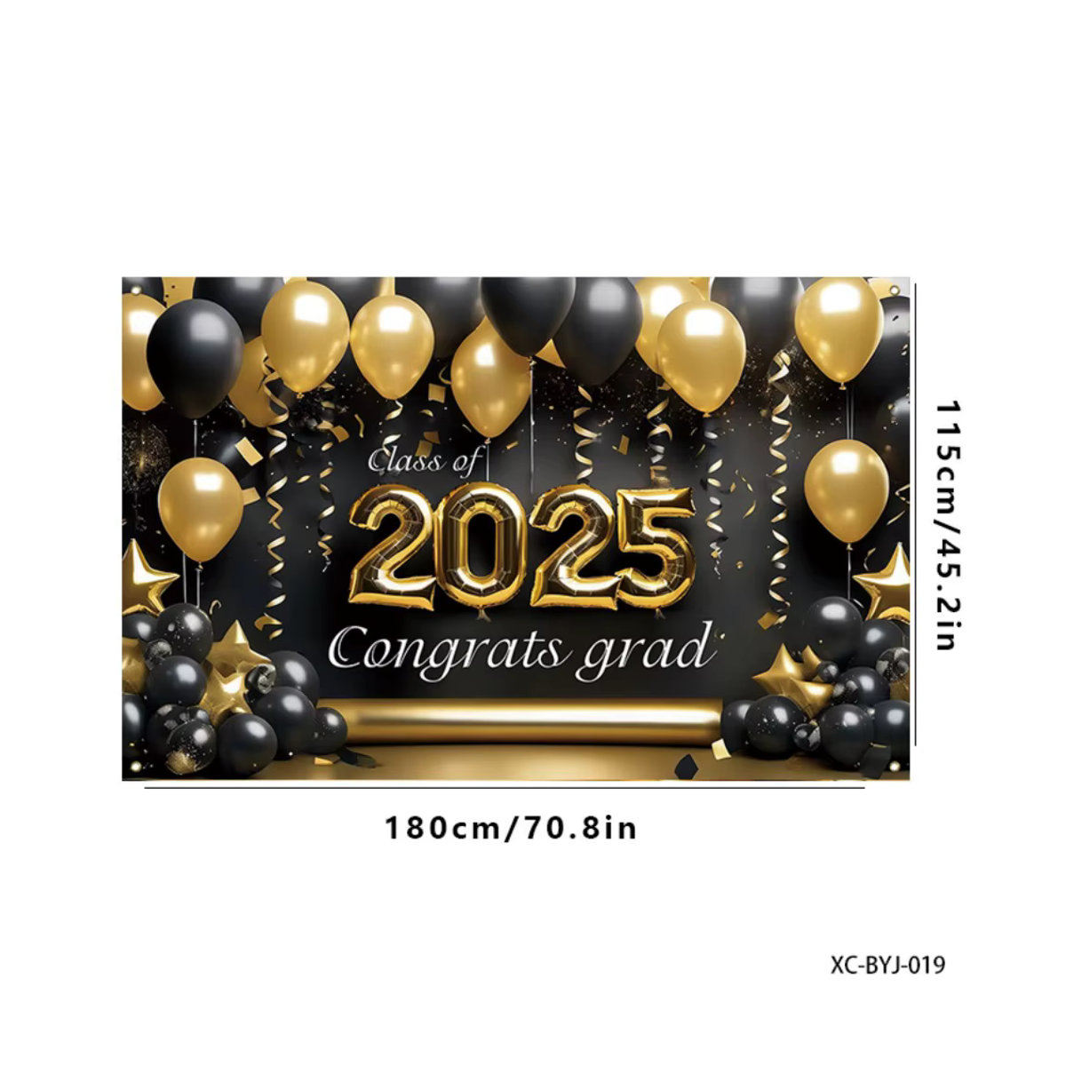 VIKAMA Party Banner Abschlusssaison 2025 als hängende Dekoration in Schwarz, B/H: 100 x 70 cm - Bild 5