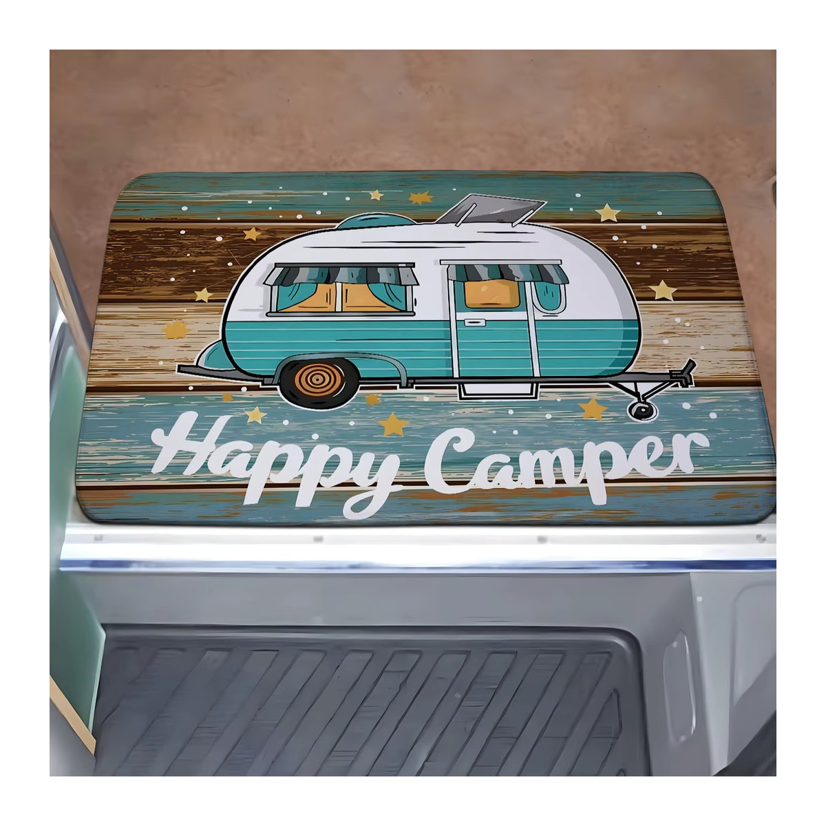 VIKAMA Retro Camping Fußmatte in Mehrfarbig, Anti-Rutsch und Maschinenwaschbar für Outdoor und Innenbereich - Bild 4