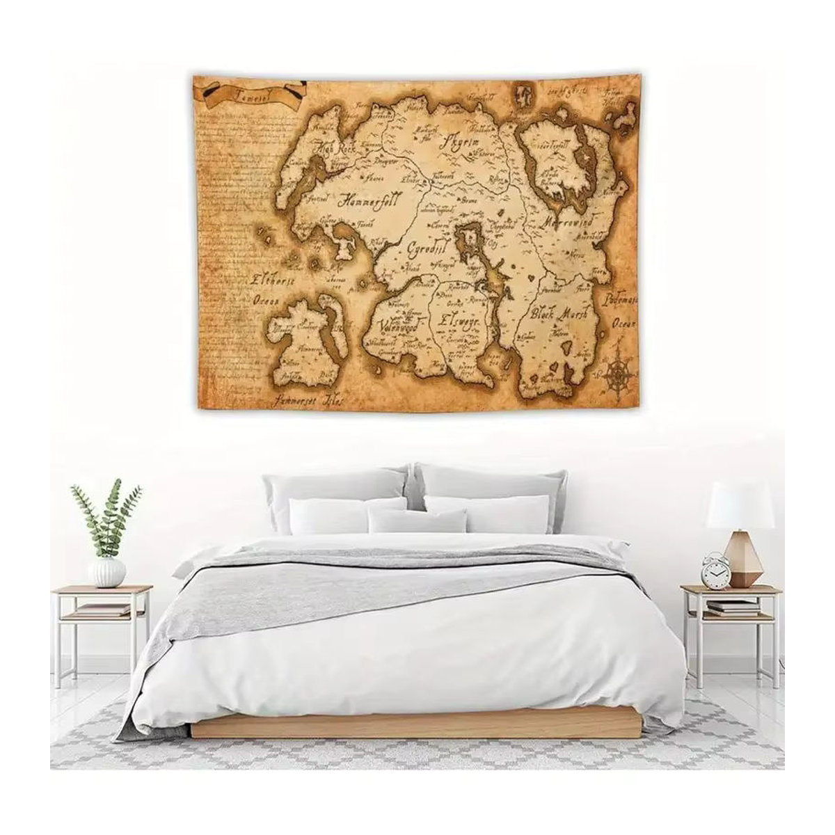 VIKAMA Retro Skyline Wandteppich in Beige, abstrakte Stadtlandschaft als Textil-Wanddekoration, B: 60 cm, H: 40 cm - Bild 3