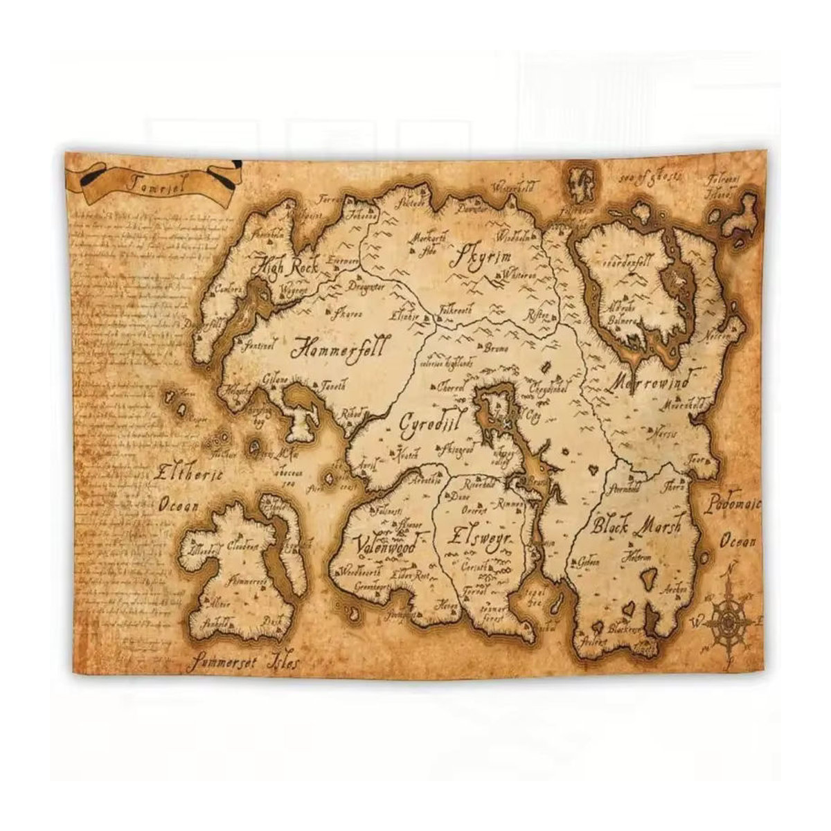 VIKAMA Retro Skyline Wandteppich in Beige, abstrakte Stadtlandschaft als Textil-Wanddekoration, B: 60 cm, H: 40 cm - Bild 4