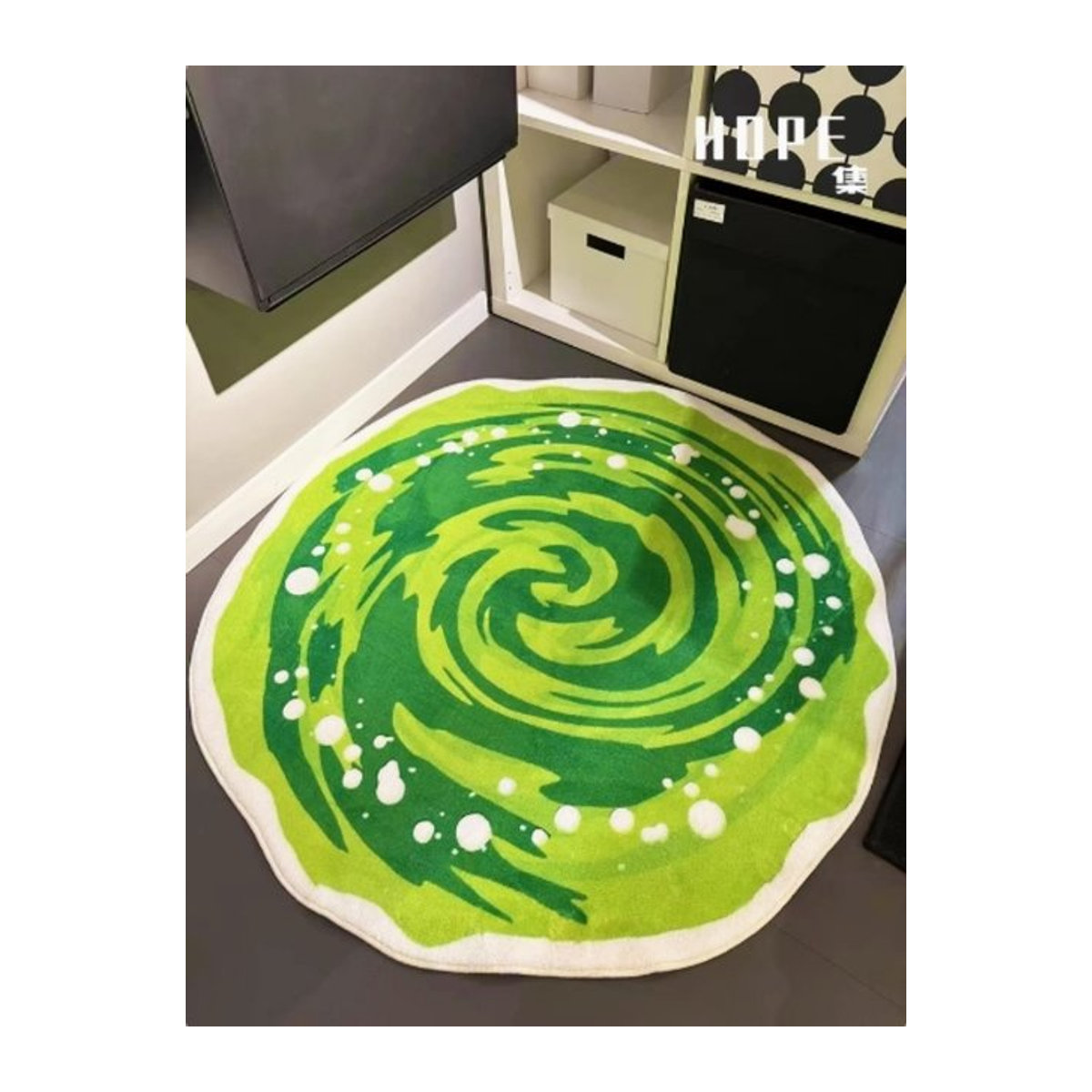 VIKAMA runder Teppich in Grün als rutschfeste Bodenmatte für Wohnzimmer und Schlafzimmer - Bild 1