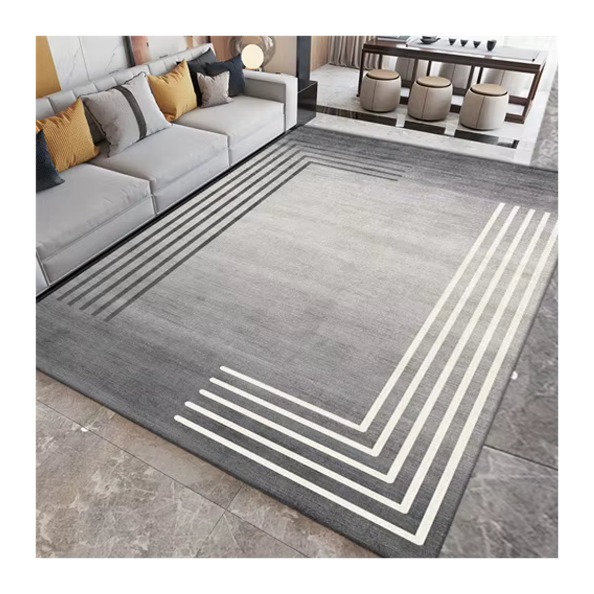 VIKAMA Rutschfester Teppich mit Schleifen-Design in Mehrfarbig für Wohnzimmer und Schlafzimmer - Bild 2