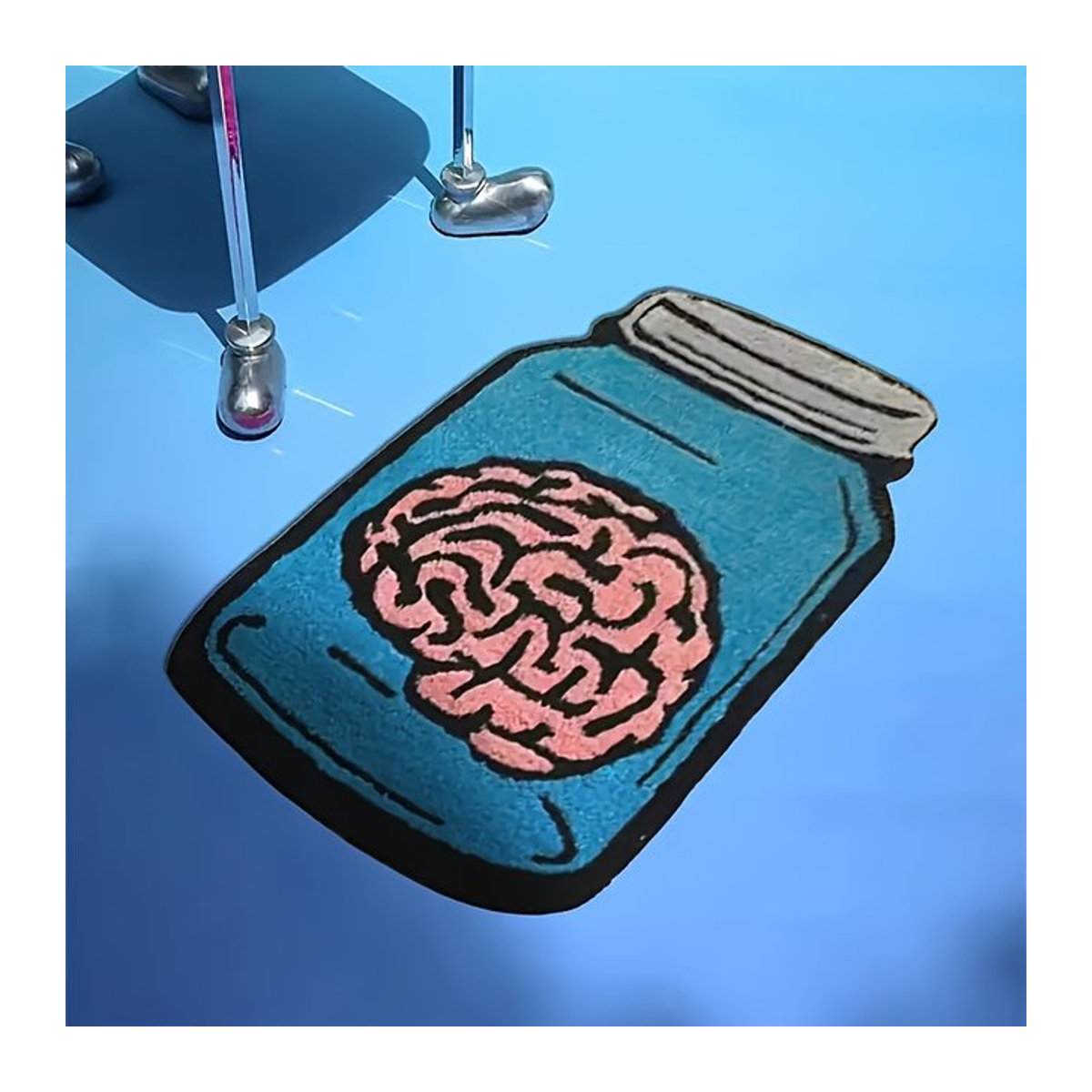 Vikama Sealed Memory Kreativer Flaschenteppich in Blau als Bodenmatte für Wohnzimmer, Schlafzimmer oder Café - Bild 1