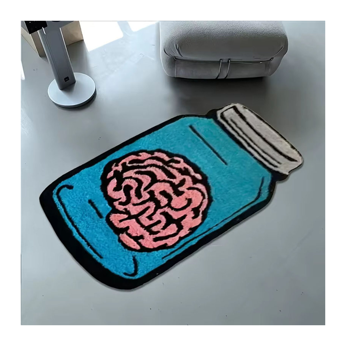 Vikama Sealed Memory Kreativer Flaschenteppich in Blau als Bodenmatte für Wohnzimmer, Schlafzimmer oder Café - Bild 2