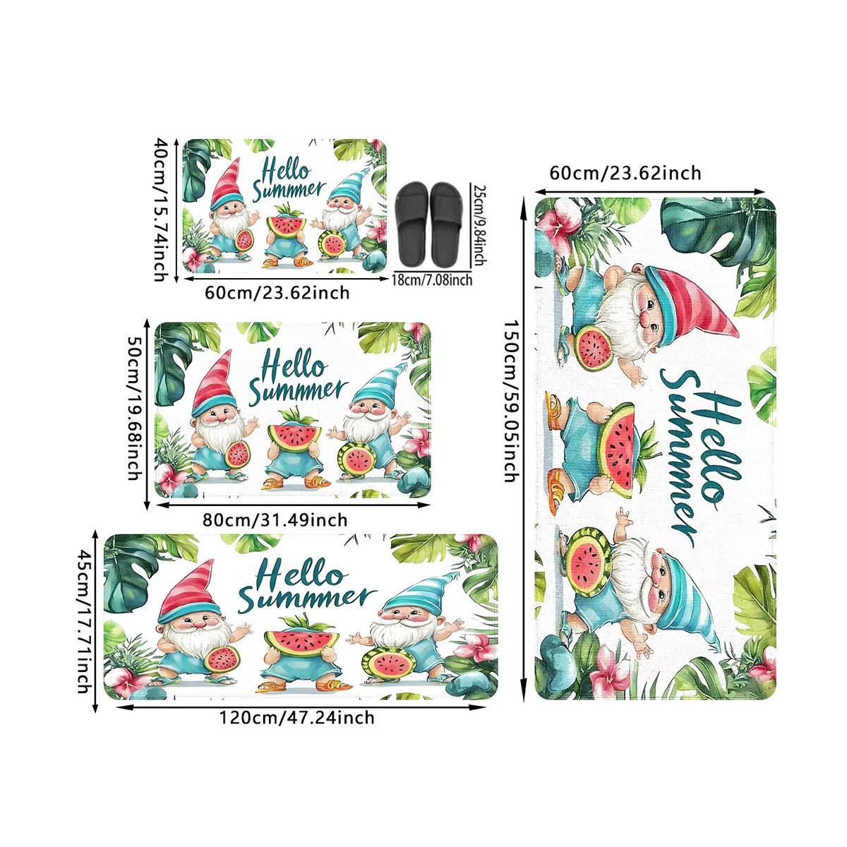 VIKAMA Sommerteppich mehrfarbig, rutschfeste und wasserabsorbierende Bodenmatte für Eingang, Badezimmer oder Toilette - Bild 3