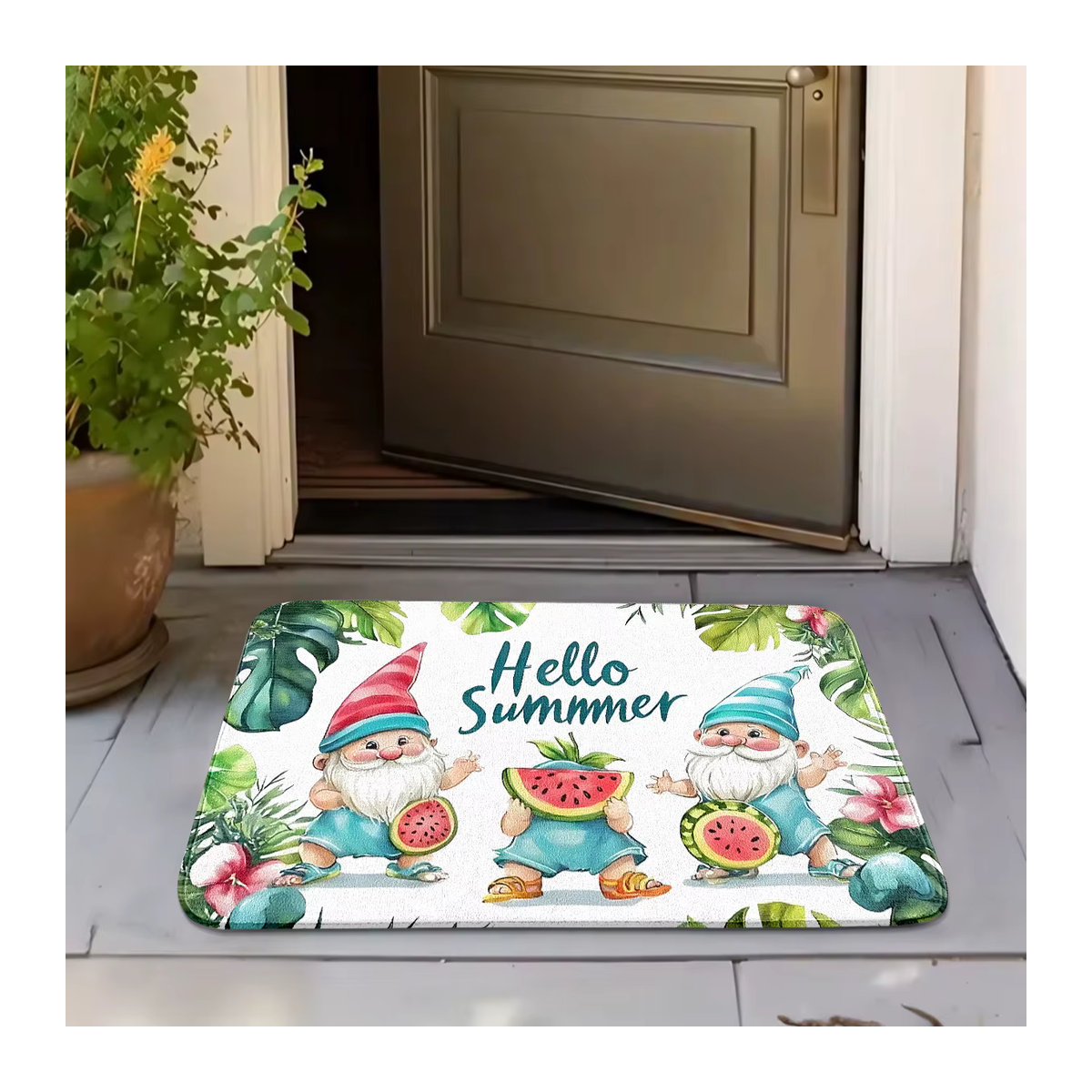 VIKAMA Sommerteppich mehrfarbig, rutschfeste und wasserabsorbierende Bodenmatte für Eingang, Badezimmer oder Toilette - Bild 4