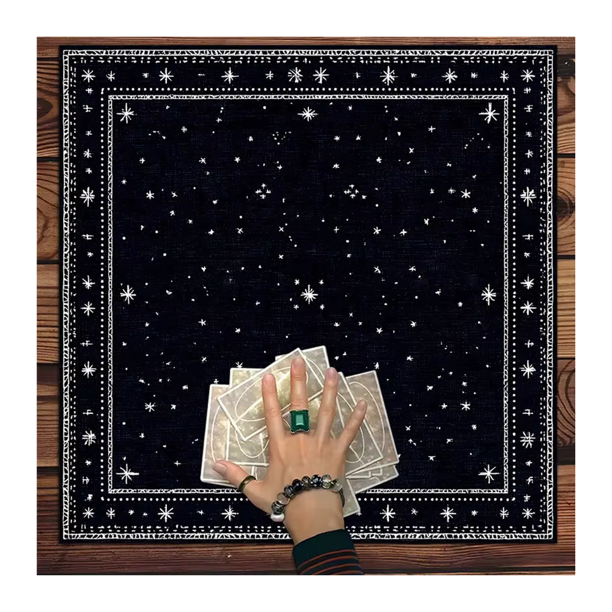 VIKAMA Sternenhimmel Tarot-Tischdecke in Blau für Wahrsagerei und Meditation - Bild 2