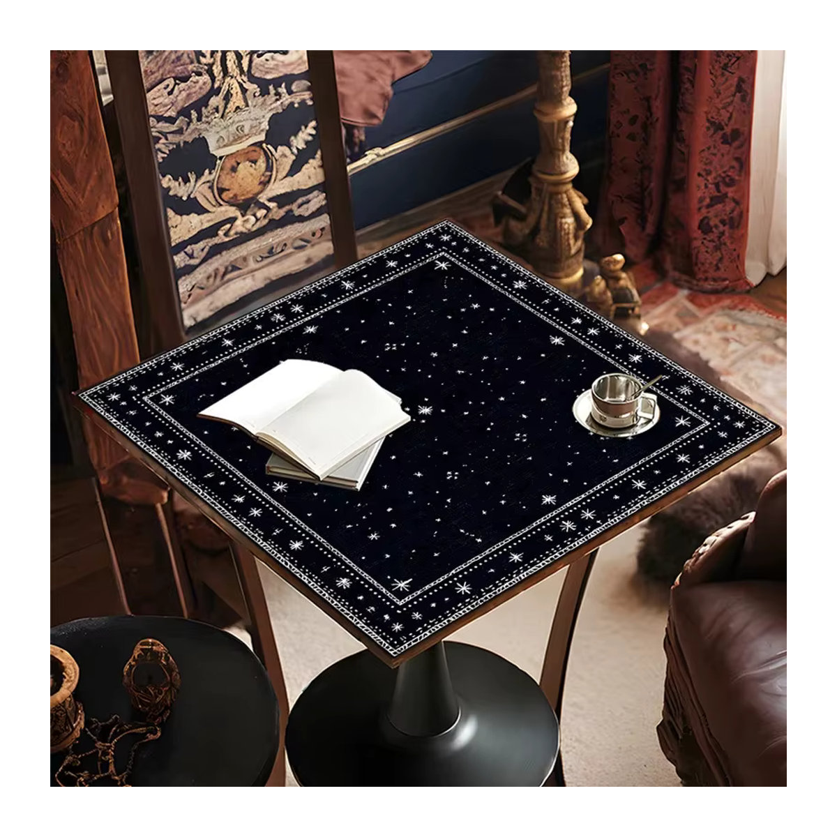 VIKAMA Sternenhimmel Tarot-Tischdecke in Blau für Wahrsagerei und Meditation - Bild 5
