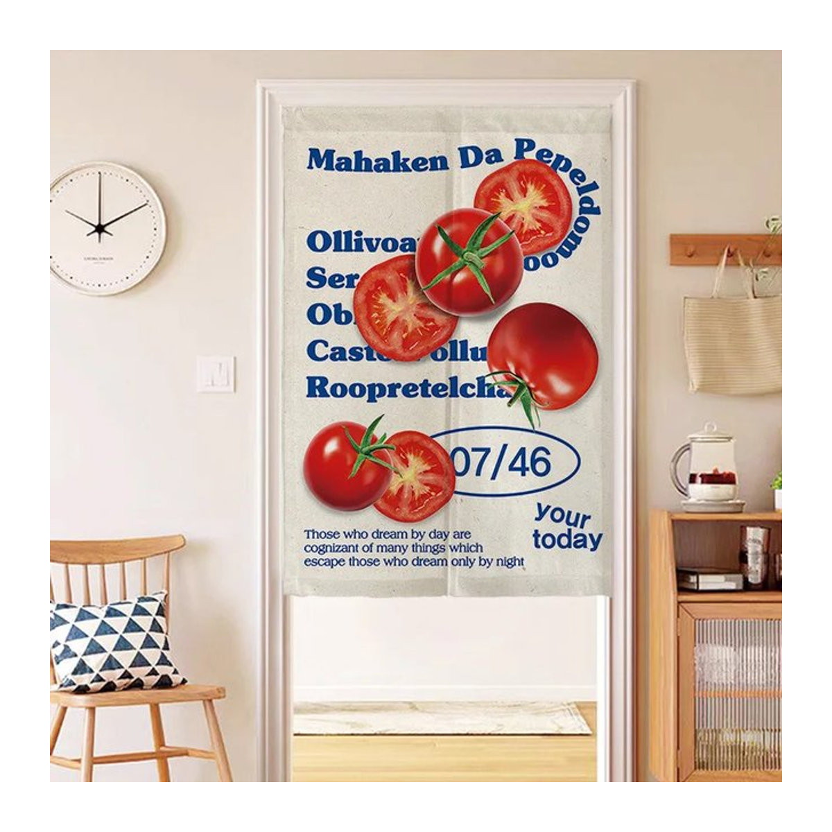 VIKAMA Stoff-Türvorhang mit amerikanischem Retro-Muster in Weiß als Sichtschutz und Innenraumtrennung - Bild 1
