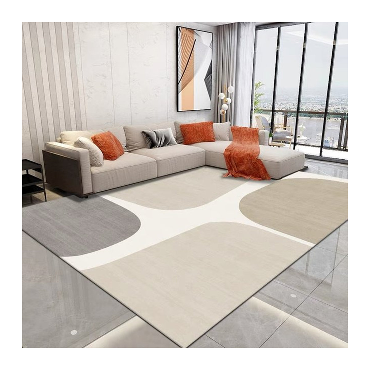 VIKAMA Teppich in Beige für Wohnzimmer und Schlafzimmer - Bild 1