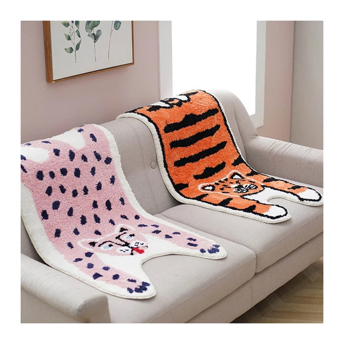 VIKAMA Tier-Teppich in Orange, weich und rutschfest für Wohnzimmer, Schlafzimmer oder Eingangsbereich - Bild 1