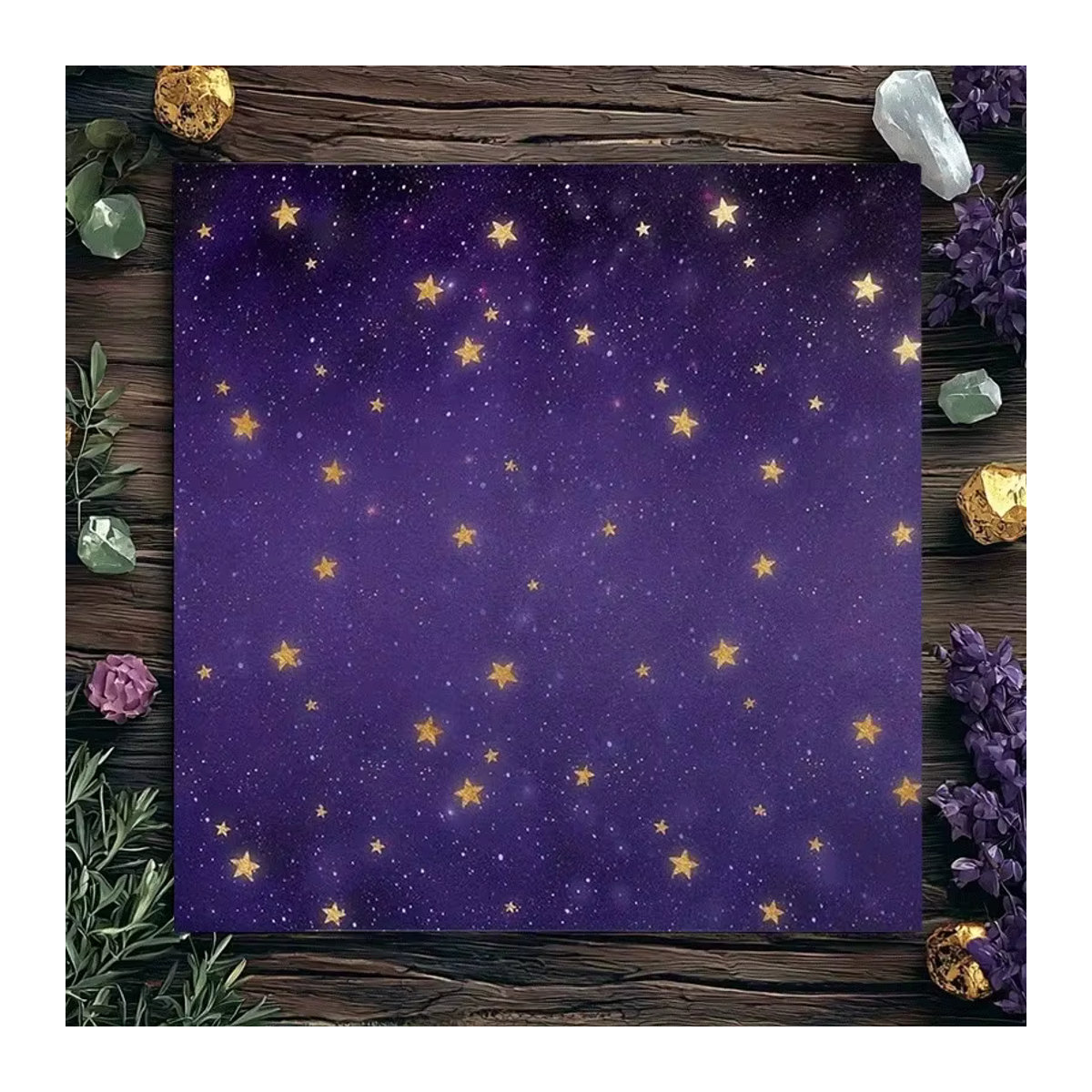 VIKAMA Tischdecke mit lila Sternenmuster und Sternenhimmel-Kunstdruck für Meditationsräume und Astrologie - Bild 2