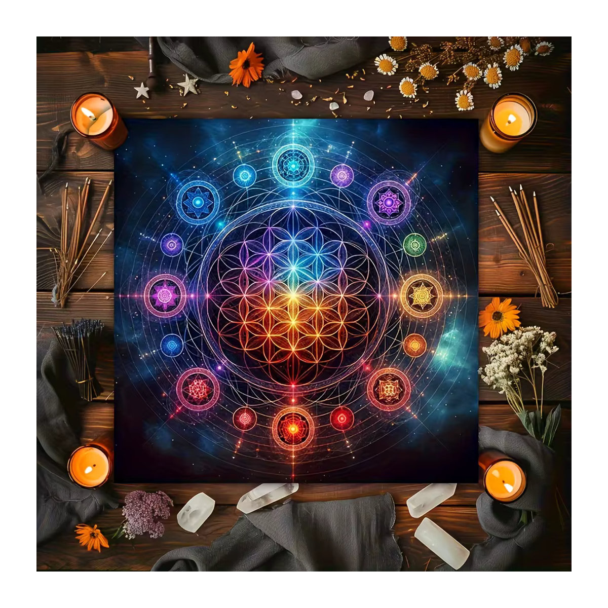 VIKAMA Tischdecke Mysterious Omen mehrfarbig für Kartenspiele und Esszimmer - Bild 1