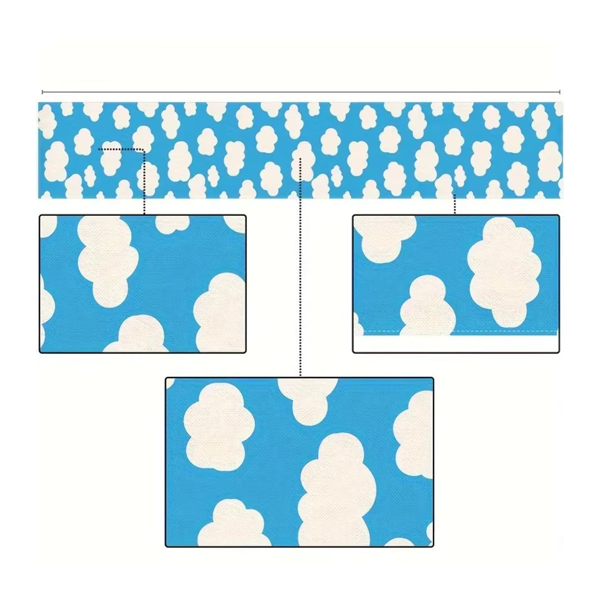 VIKAMA Tischläufer mit blauem Himmel und weißen Wolken als moderne Tischdekoration in Blau und Weiß - Bild 3