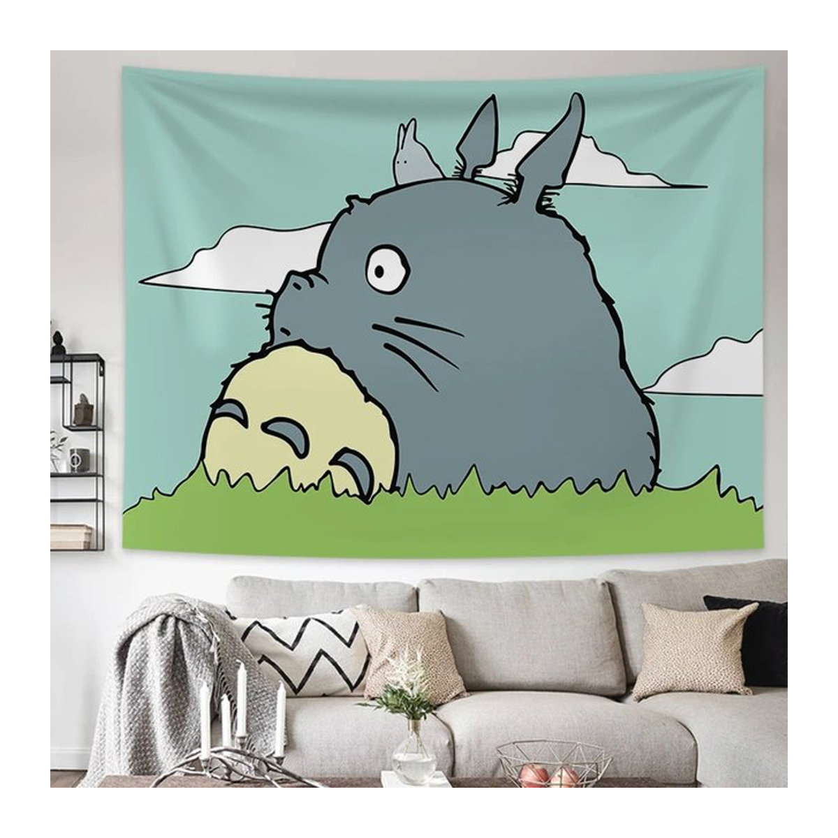 VIKAMA Totoro Wandteppich Studio Ghibli Wandbehang mehrfarbig B: 180 cm, H: 120 cm - Bild 1