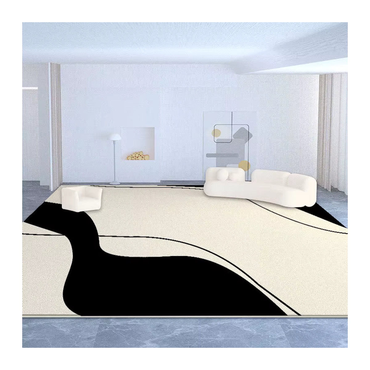 VIKAMA Tufted Schlaufenstapel-Teppich in Mehrfarbig für Wohnzimmer und Schlafzimmer - Bild 2