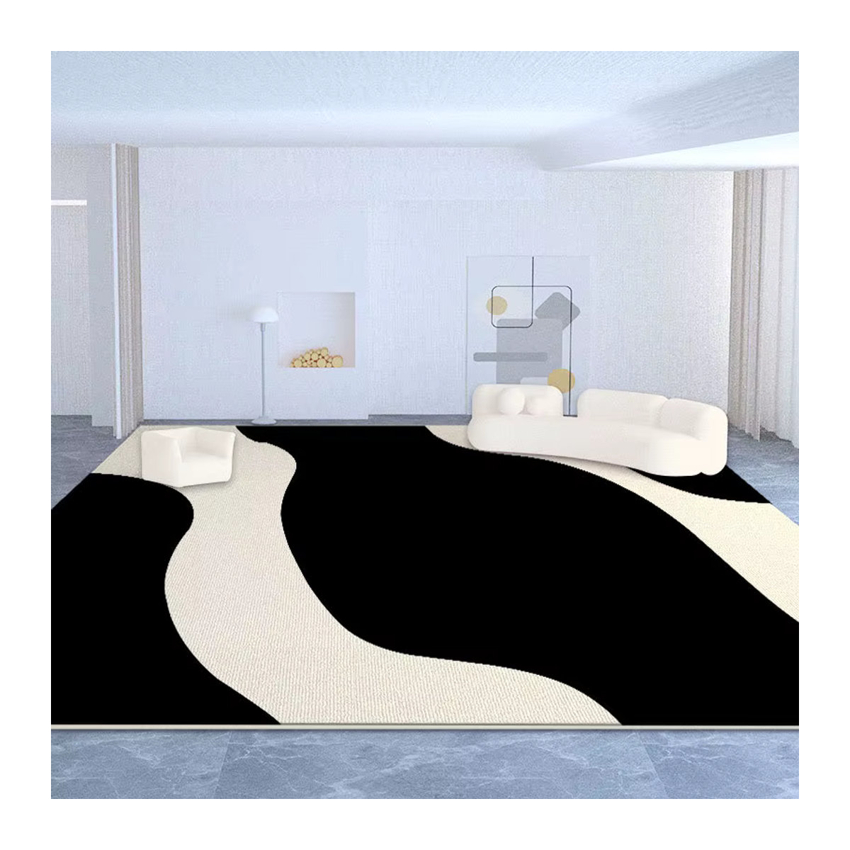 VIKAMA Tufted Schlaufenstapel-Teppich in Mehrfarbig für Wohnzimmer und Schlafzimmer - Bild 3