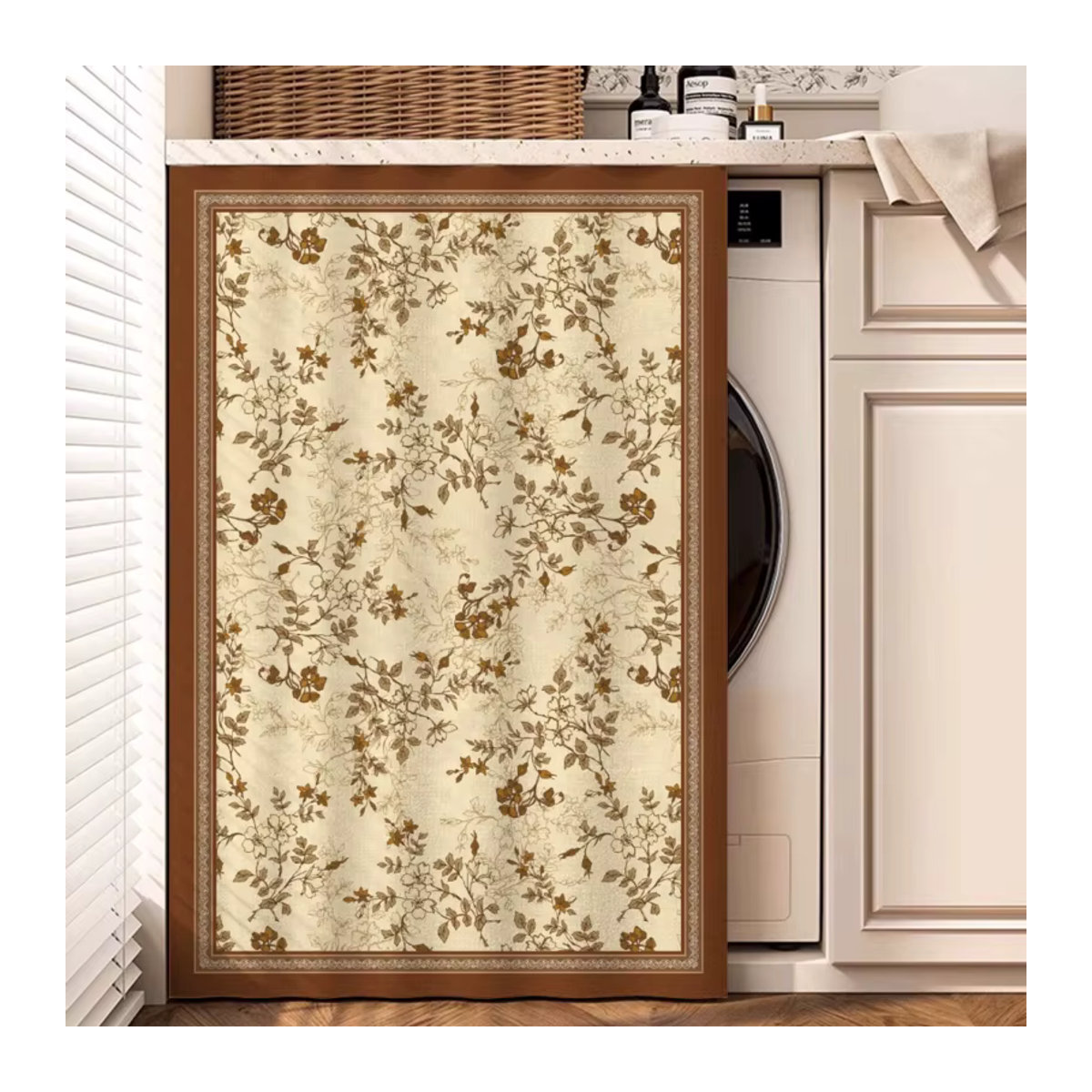 VIKAMA Vorhang mit Klettverschluss im französischen pastoralen Stil, staubdicht, Farbe: beige - Bild 1