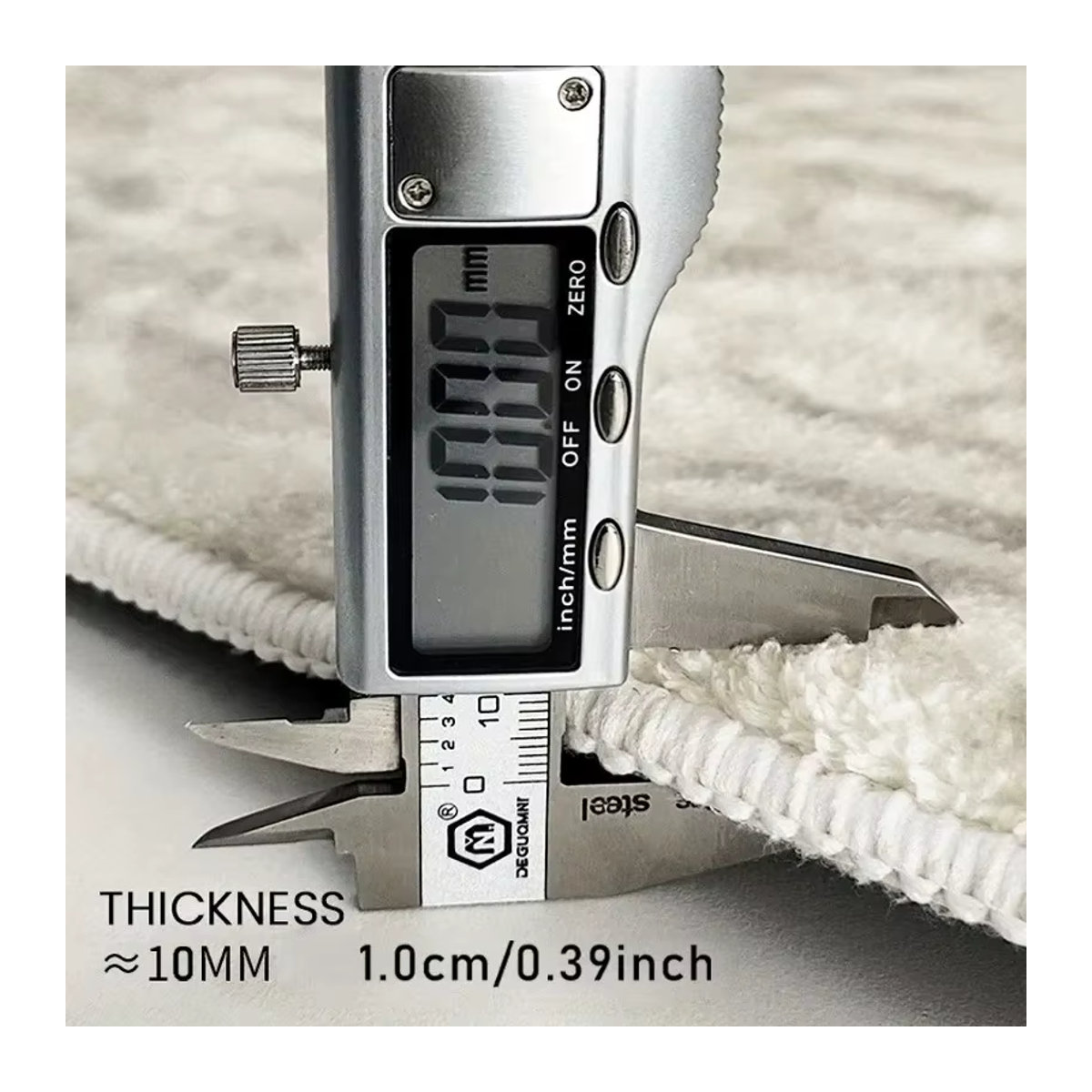 VIKAMA Wabi-Sabi Shaggy Teppich in Off-White mit unregelmäßiger Textur und minimalistischem Design für Wohnzimmer und Schlafzimmer - Bild 3