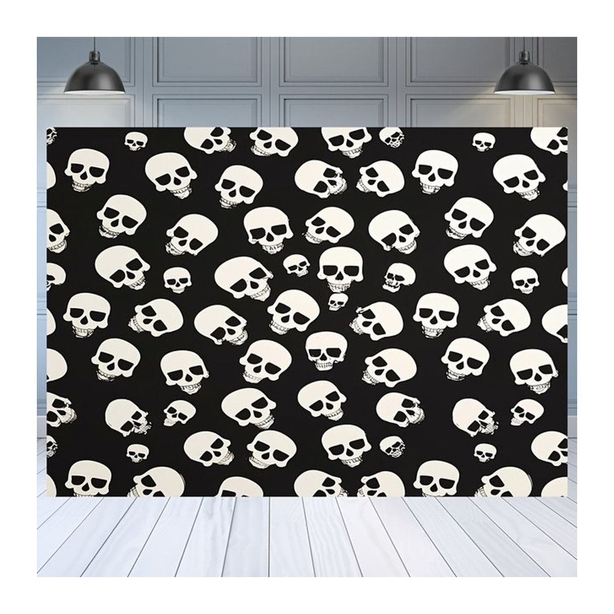 VIKAMA Wandbehang Dark Skeleton Array Tapisserie in Schwarz für Gothic Schlafzimmer und Halloween Dekoration B/H: 40 x 60 cm - Bild 1