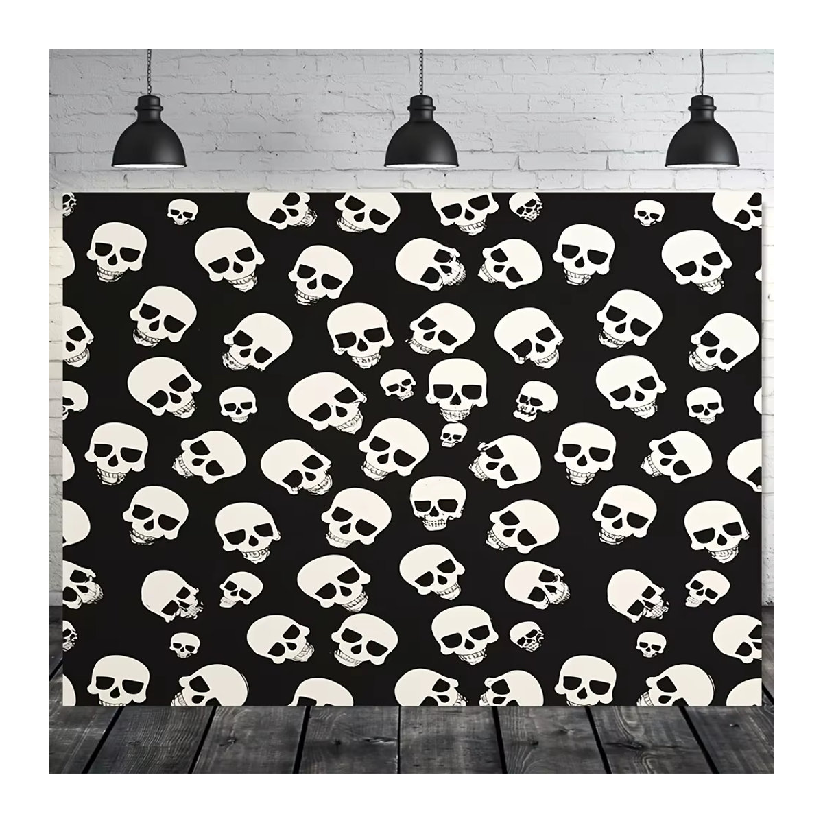 VIKAMA Wandbehang Dark Skeleton Array Tapisserie in Schwarz für Gothic Schlafzimmer und Halloween Dekoration B/H: 40 x 60 cm - Bild 2