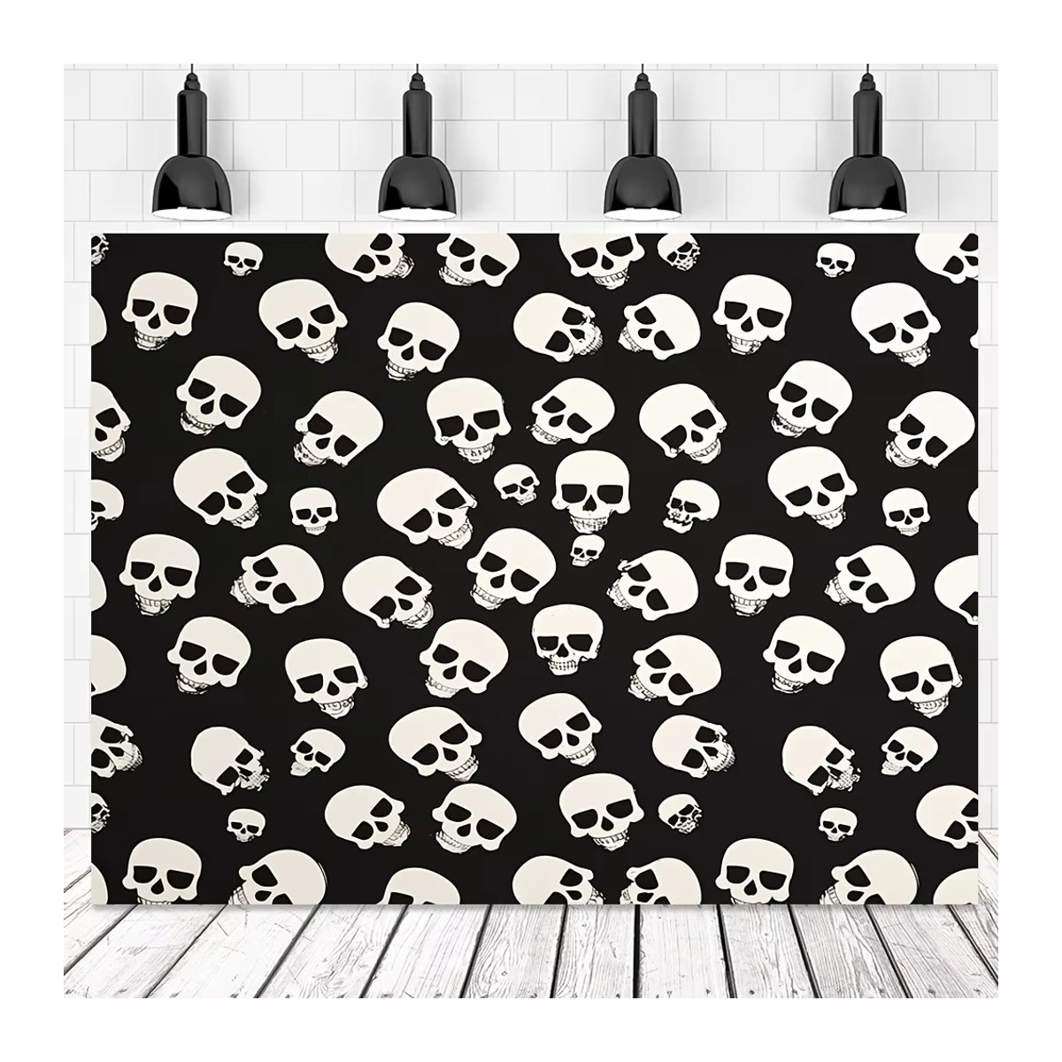 VIKAMA Wandbehang Dark Skeleton Array Tapisserie in Schwarz für Gothic Schlafzimmer und Halloween Dekoration B/H: 40 x 60 cm - Bild 3