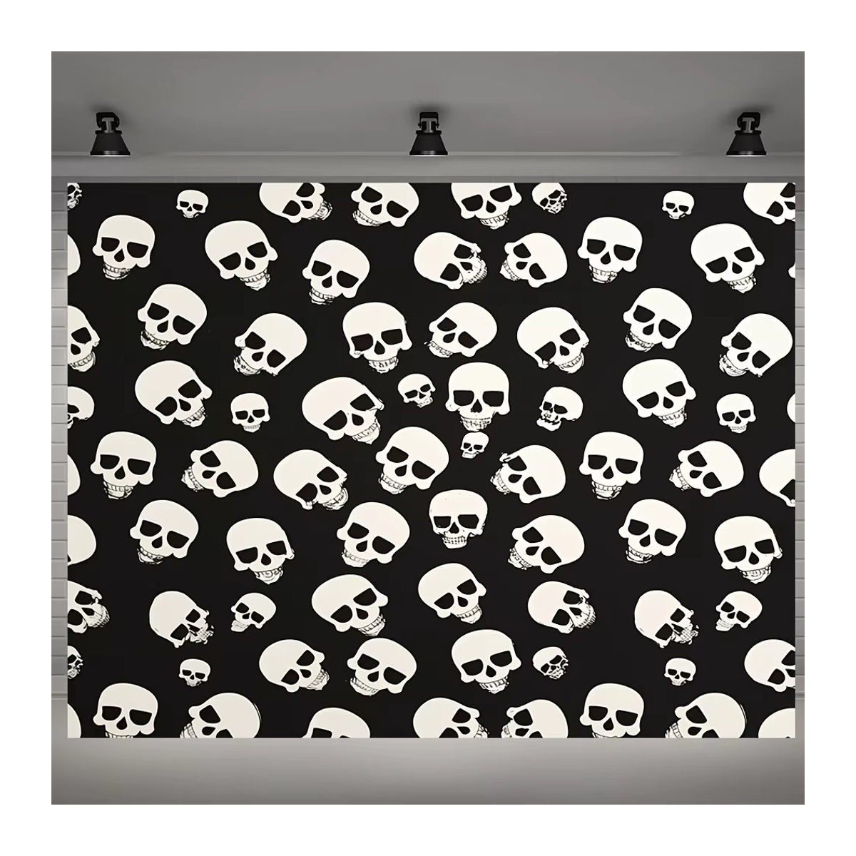 VIKAMA Wandbehang Dark Skeleton Array Tapisserie in Schwarz für Gothic Schlafzimmer und Halloween Dekoration B/H: 40 x 60 cm - Bild 4