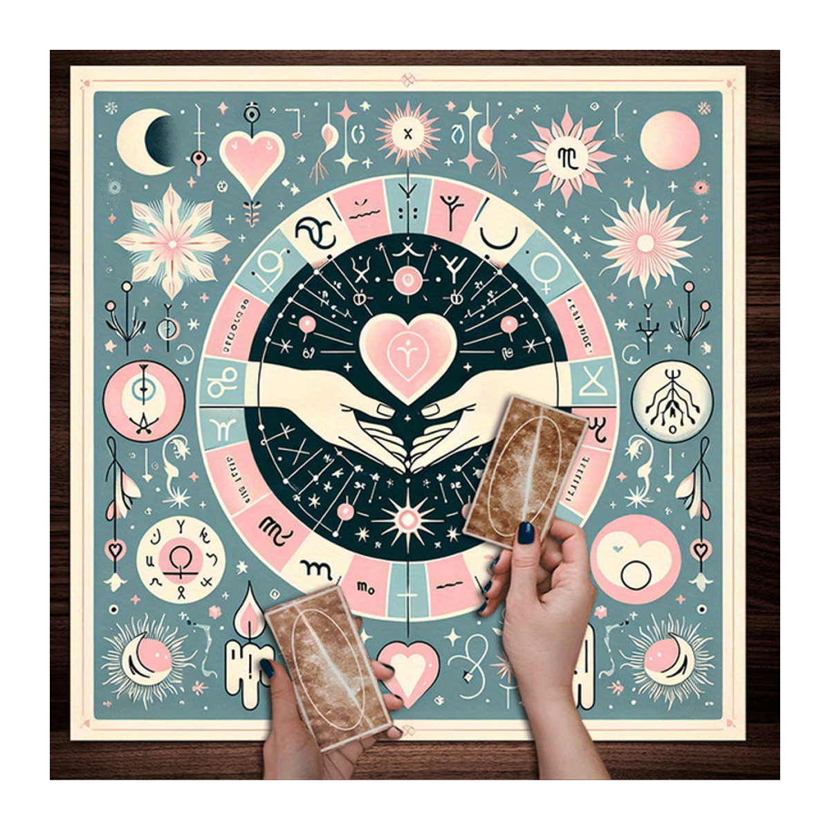 VIKAMA Wandtapete mit Sternen, Sonne und Mond im Bohemian-Stil, mehrfarbig, abstraktes geometrisches Design für Schlafzimmer und Altar - Bild 1