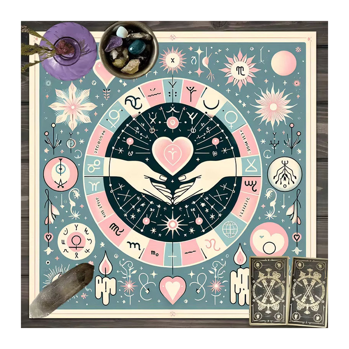 VIKAMA Wandtapete mit Sternen, Sonne und Mond im Bohemian-Stil, mehrfarbig, abstraktes geometrisches Design für Schlafzimmer und Altar - Bild 3