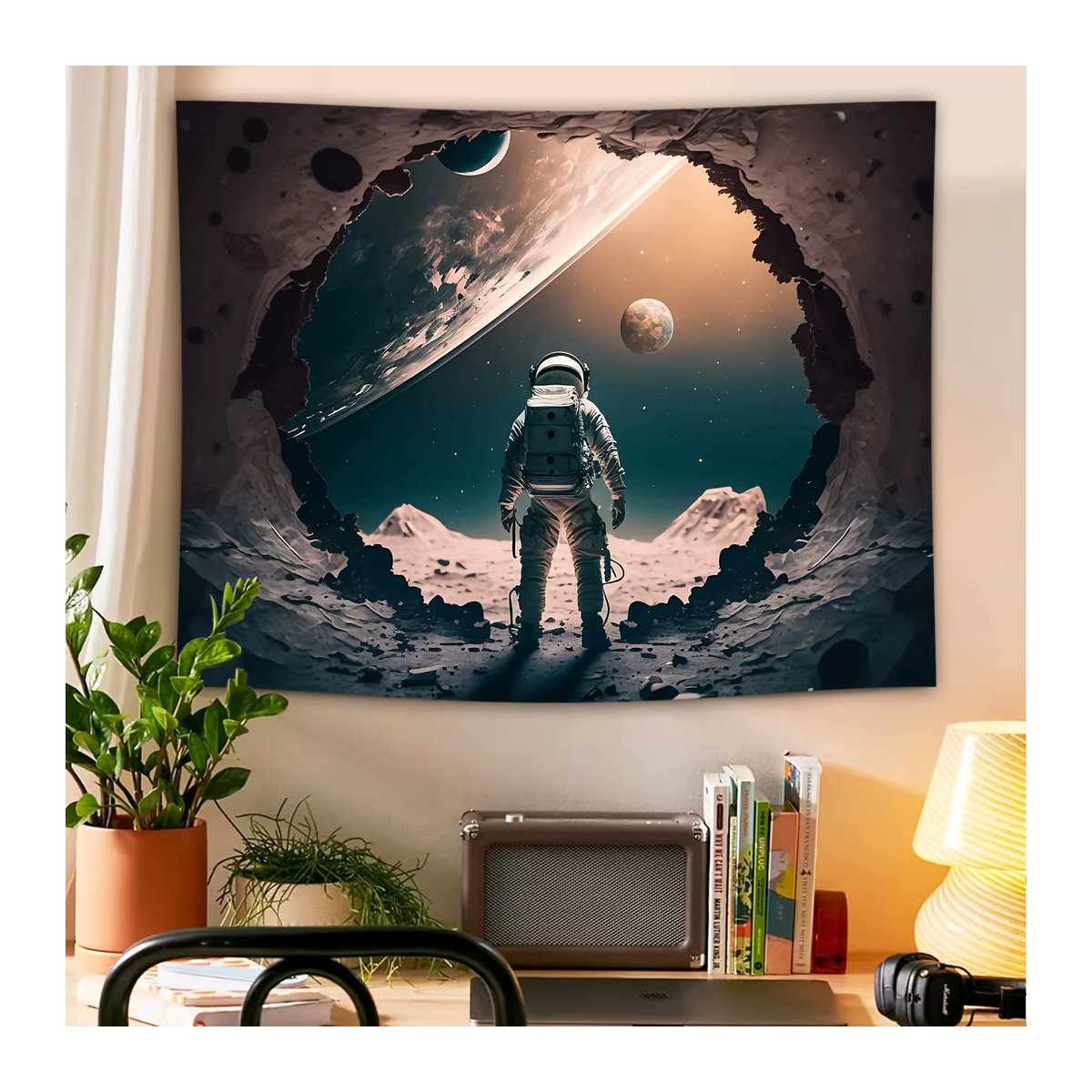 VIKAMA Wandteppich mit interstellarer Erkundung und kosmischer Kunst, mehrfarbig, B/H: 60 x 40 cm - Bild 2