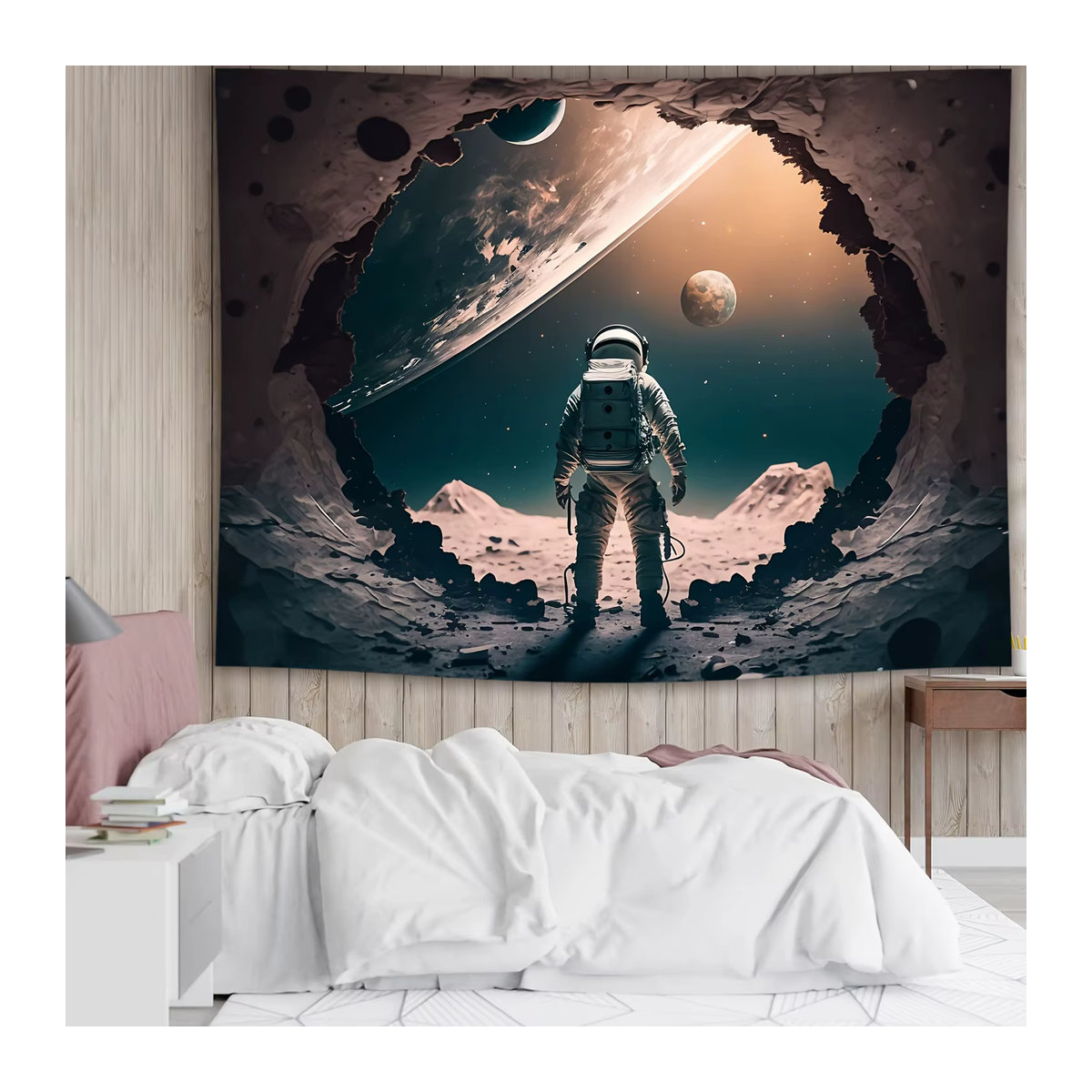 VIKAMA Wandteppich mit interstellarer Erkundung und kosmischer Kunst, mehrfarbig, B/H: 60 x 40 cm - Bild 3