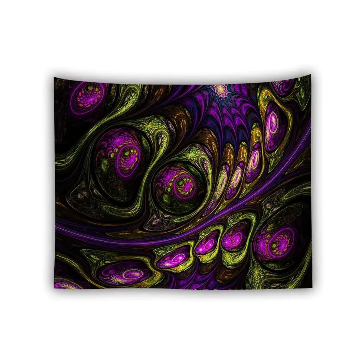 VIKAMA Wandteppich mit psychedelischem Nebel und Spiralauge in Mehrfarbig, Böhmisches Textil-Wanddekor für dein Schlafzimmer, B/H: 60 x 40 cm - Bild 2