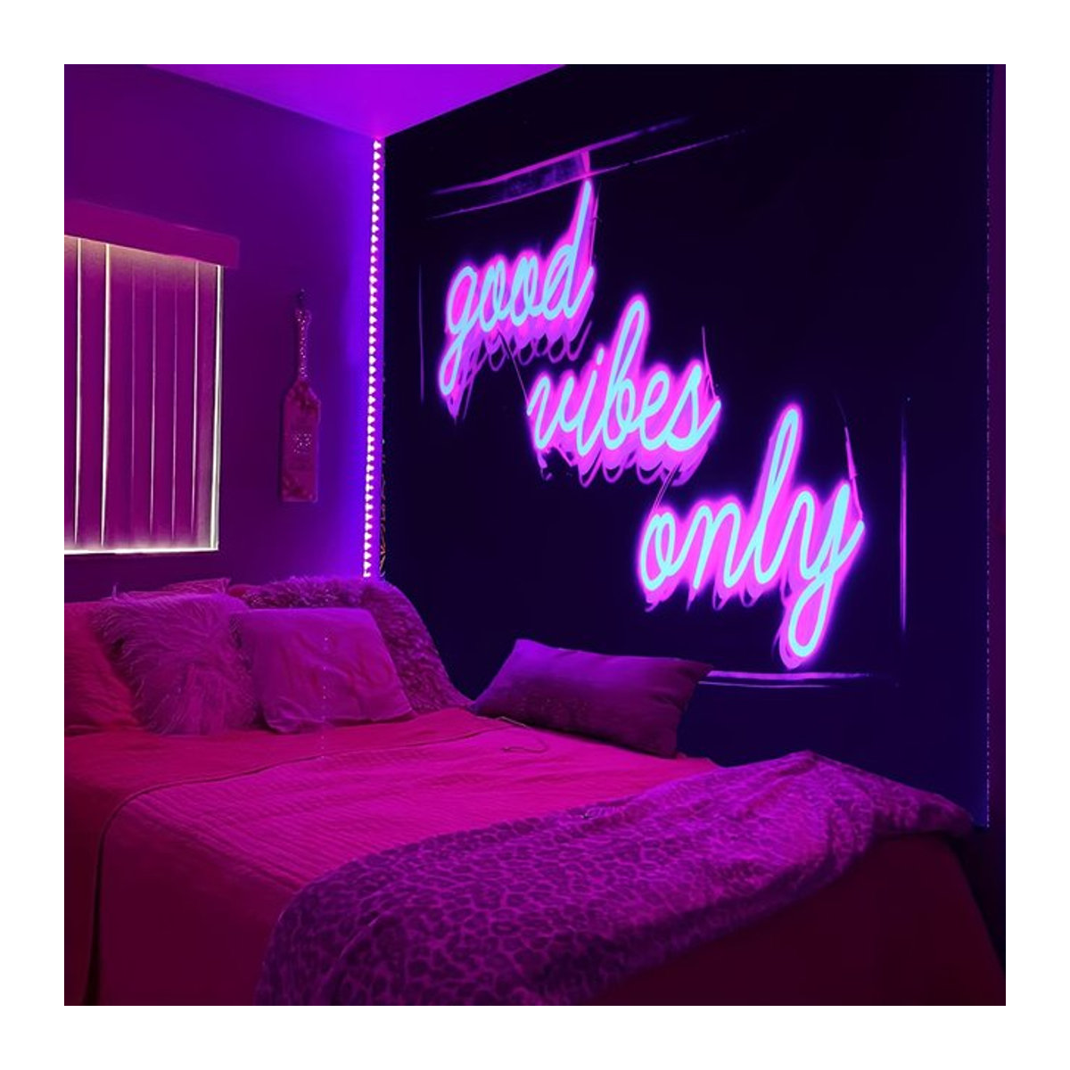 VIKAMA Wandteppich Neon Light Track City Cyberpunk Holographische Kunst Dekoration, mehrfarbig, B/H: 60 x 40 cm - Bild 1