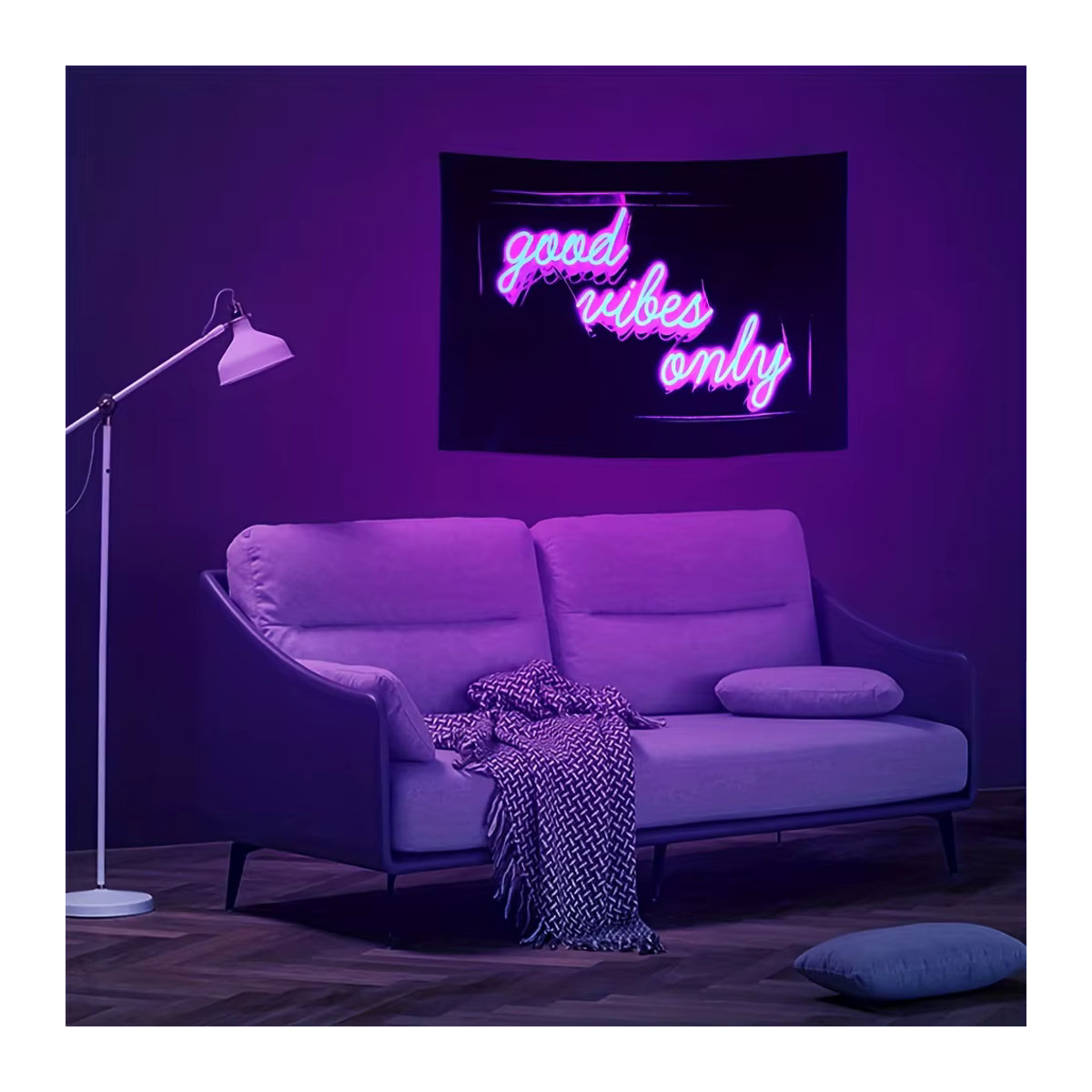 VIKAMA Wandteppich Neon Light Track City Cyberpunk Holographische Kunst Dekoration, mehrfarbig, B/H: 60 x 40 cm - Bild 2