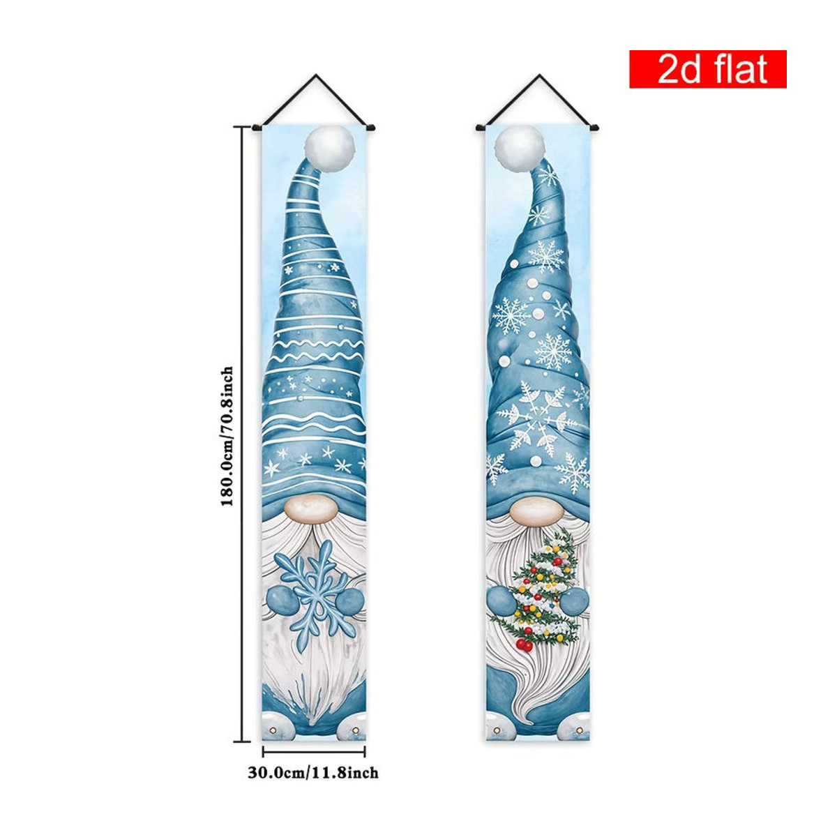 VIKAMA Weihnachts-Banner mit blauem Zwerg-Motiv zur hängenden Dekoration für deine Feiertage - Bild 4