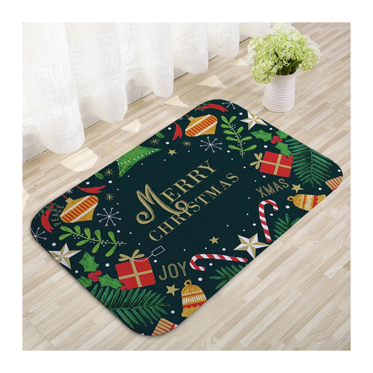 VIKAMA Weihnachts-Bodenmatte mit Weihnachtsmann Motiv, mehrfarbig - Bild 1