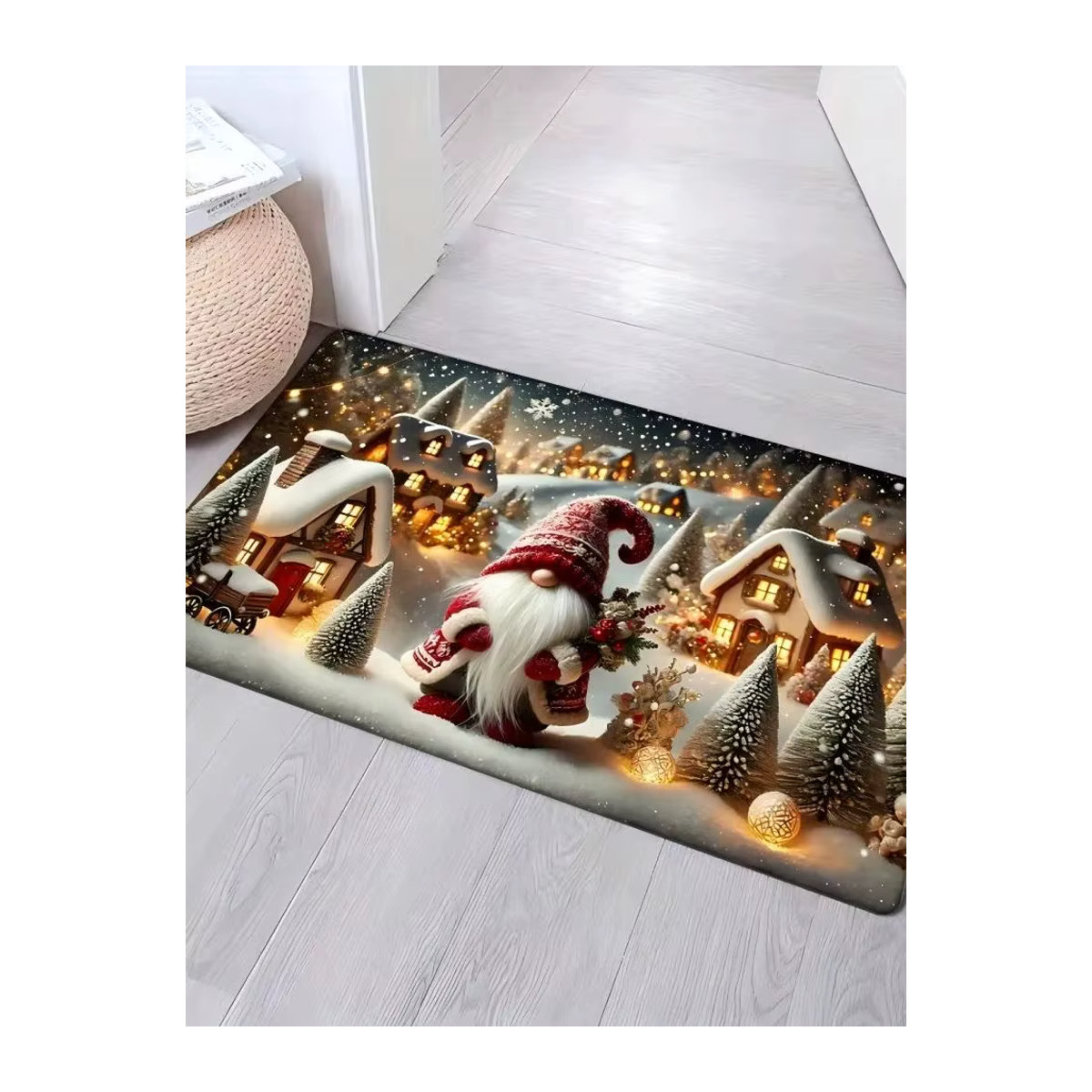 VIKAMA Weihnachts-Fußmatte mit Kobold-Motiv in Rot, Weiß und Mehrfarbig - Bild 5