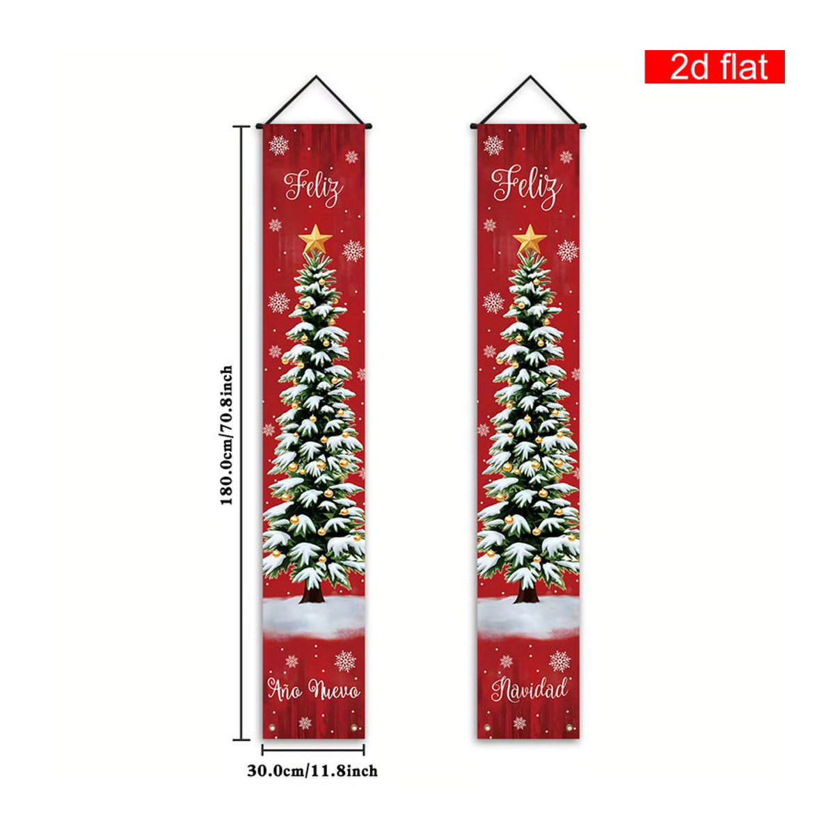 VIKAMA Weihnachtsbanner Feliz Navidad in Rot als hängende Dekoration für Tür und Wand - Bild 2