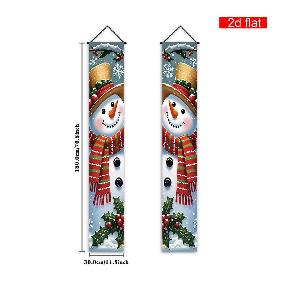 VIKAMA Weihnachtsdekoration Schneemann Banner Couplet, mehrfarbig, hängend, B/H: 30 x 180 cm - Bild 4