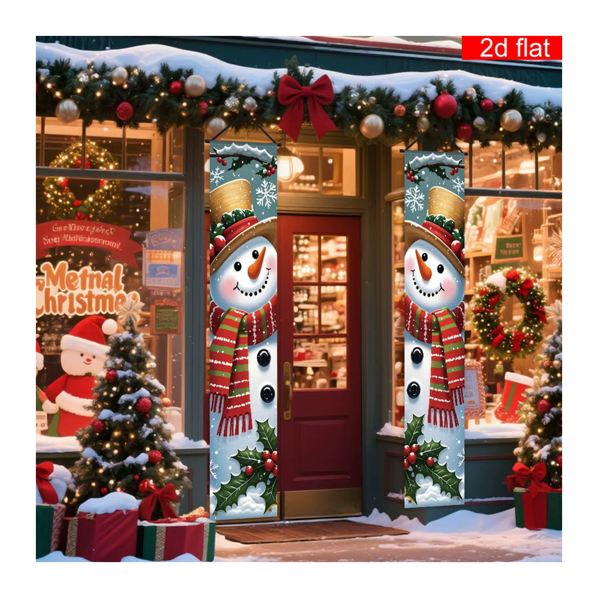 VIKAMA Weihnachtsdekoration Schneemann Banner Couplet, mehrfarbig, hängend, B/H: 30 x 180 cm - Bild 5