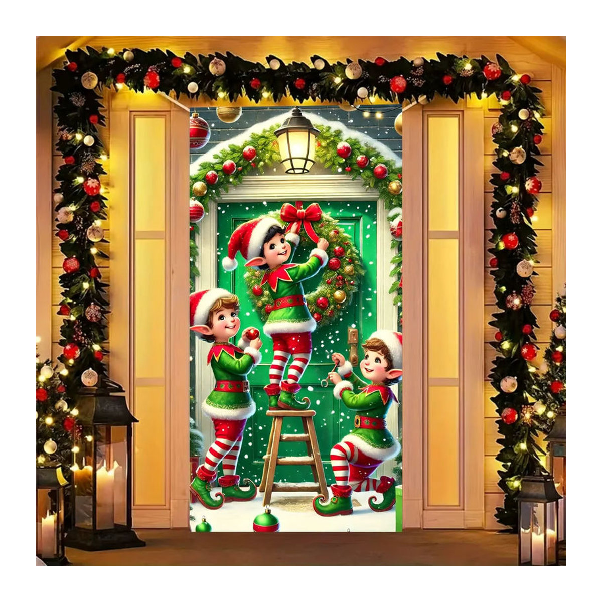 VIKAMA Weihnachtswandteppich als hängende Dekoration für Weihnachten, mehrfarbig, B/H: 120 x 60 cm - Bild 2