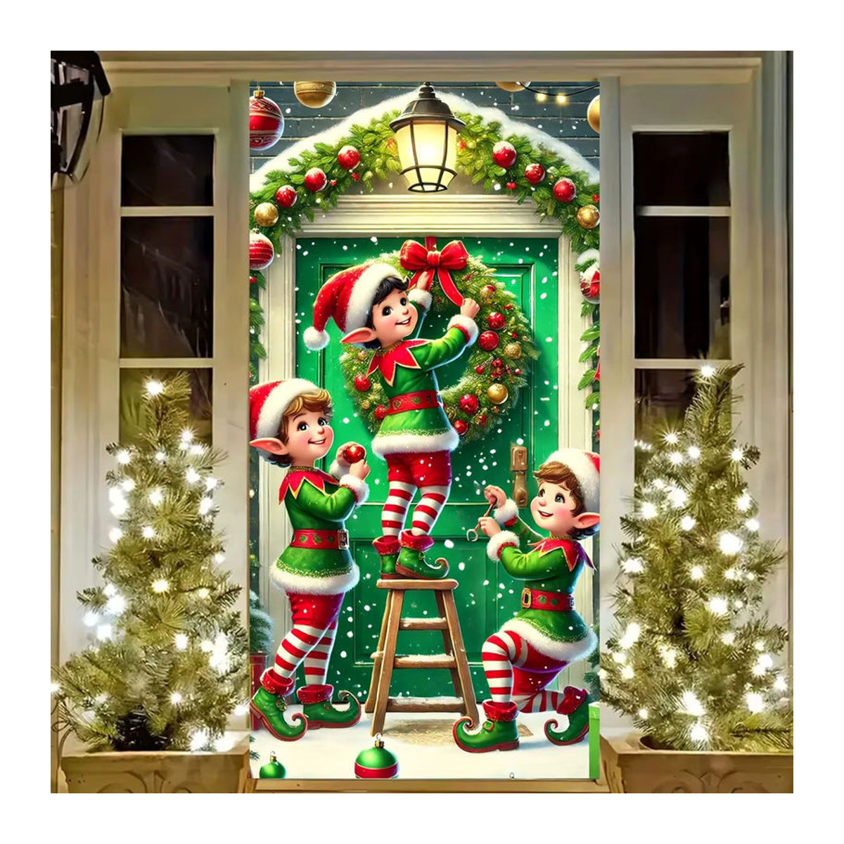 VIKAMA Weihnachtswandteppich als hängende Dekoration für Weihnachten, mehrfarbig, B/H: 120 x 60 cm - Bild 3