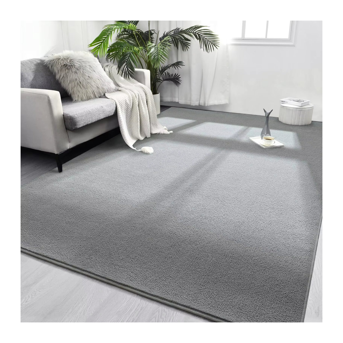 VIKAMA Wohnzimmer-Teppich aus weichem Memory-Schaum in Schwarz - Bild 2