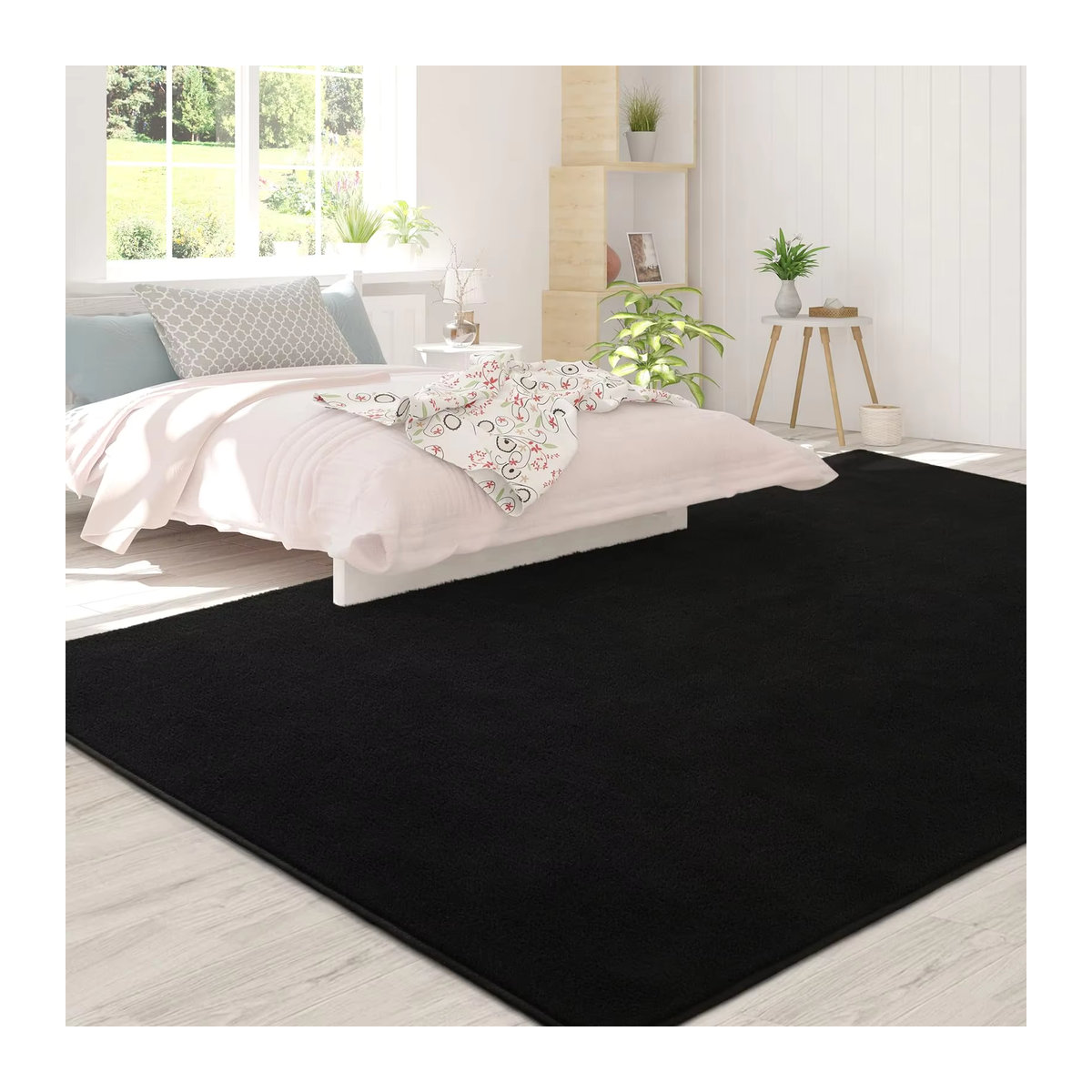 VIKAMA Wohnzimmer-Teppich aus weichem Memory-Schaum in Schwarz - Bild 3