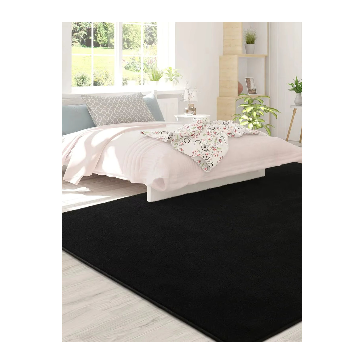 VIKAMA Wohnzimmer-Teppich aus weichem Memory-Schaum in Schwarz - Bild 6