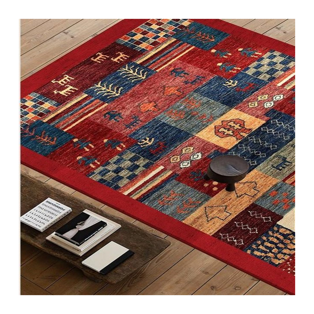 VIKAMA Wohnzimmer-Teppich im antiken ethnischen Patchwork-Stil, mehrfarbig - Bild 1