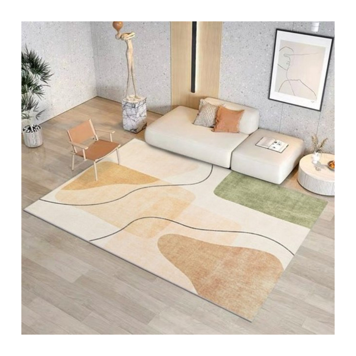 VIKAMA Wohnzimmer-Teppich in Mehrfarbig, minimalistisch und schmutzabweisend - Bild 1