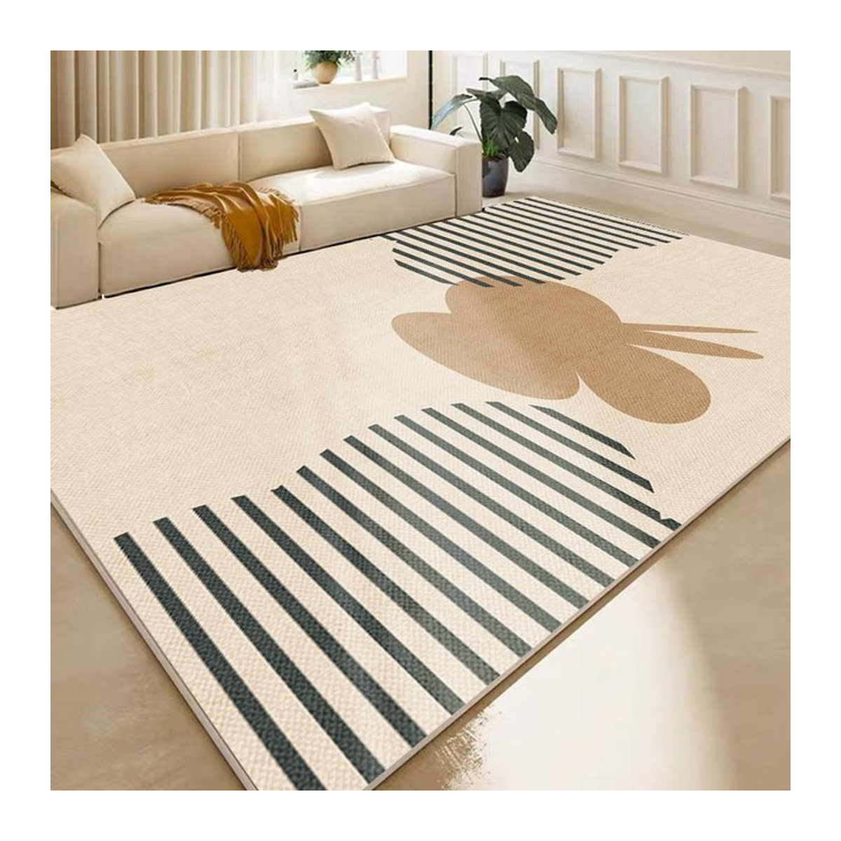 VIKAMA Wohnzimmerteppich in Beige für Schlafzimmer und Wohnbereich - Bild 1