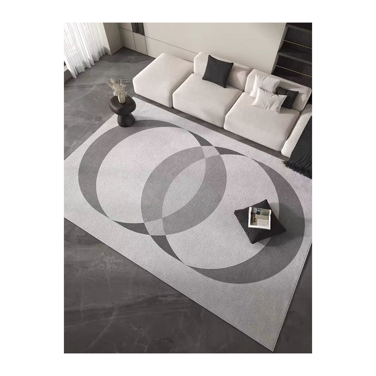 VIKAMA Wohnzimmerteppich in Grau mit minimalistischem Design - Bild 3